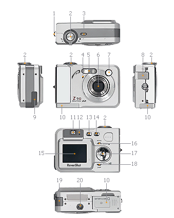 Основные узлы цифровой фотокамеры RoverShot RS-Z50